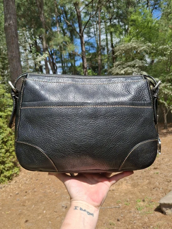 Vintage 90's Etienne Aigner Black Pebbled Leather Minimalist Shoulder Bag - Picture 4 of 15